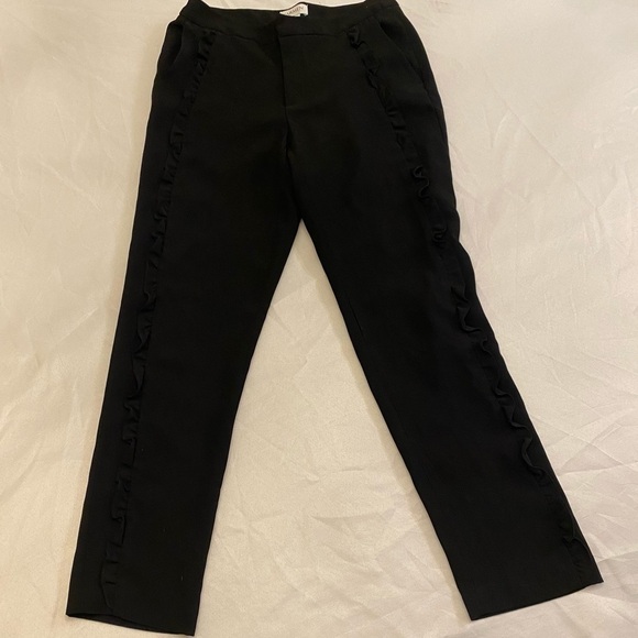 CARMEN MARC VALVO Ruffle Slacks / Pants, Size 2 - Picture 2 of 7